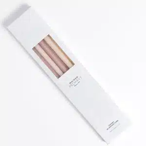 Set of 10 slim candles Bois de rose
