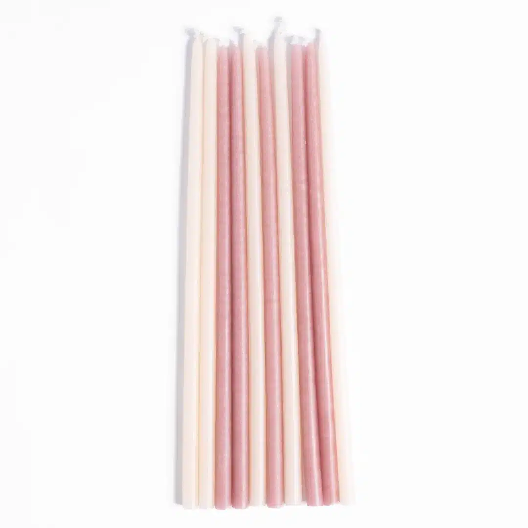 Set of 10 slim candles Bois de rose - Image 2